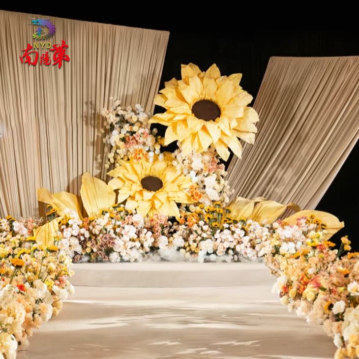 Large Sunflower Stage Decor For Wedding