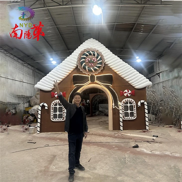 large christmas gingerbread house factory