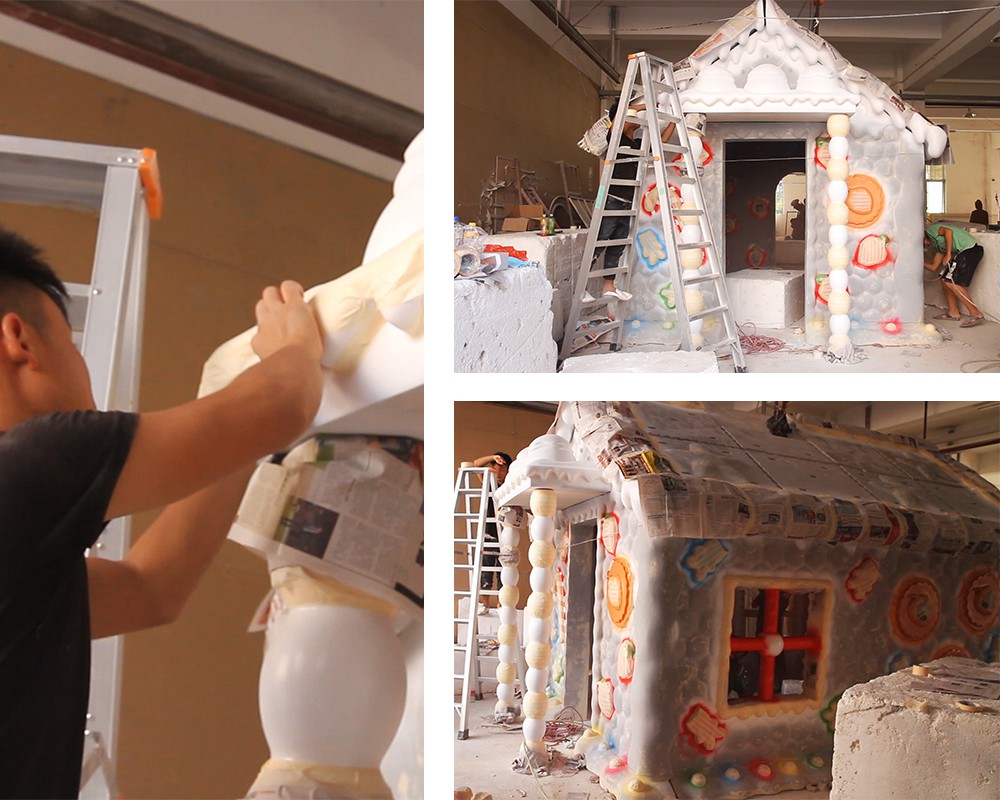 Fiberglass Candy Shop Outdoor Christmas Decorations